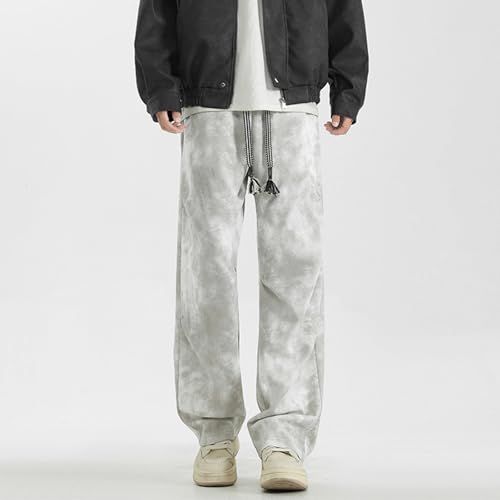 Men's Baggy Sweatpants Elastic Waist Drawstring Wide Leg Lounge Track Pants Casual Loose Joggers with Pockets3