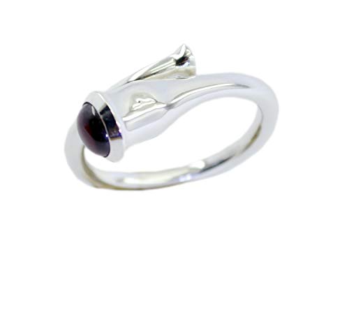 Bague grand grenat rouge et argent véritable pour affirmer votre style unique