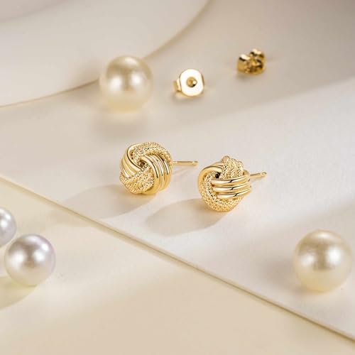 Gold Stud Earrings 14K Gold Earrings for Women Stud Earring Dainty Stud Earring for Women 11mmn4