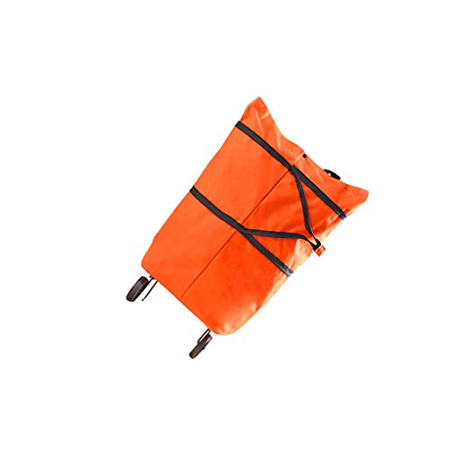 Vokmon Bewegliche Faltbare Einkaufs Trolley-Tasche mit Rad Wasserdichtes Oxford Stoff-Taschentasche, orange – Bild 5