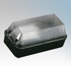 ASD AB/BP100 Bulkhead Light Fitting IP65 100 Watt BC Polycarbonate Black Prismatic