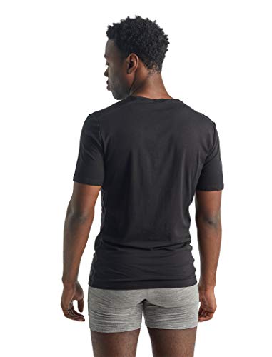 Icebreaker Merino Anatomica T-Shirts for Men, Short Sleeve V-Tee, Merino Wool Base Layer - Lightweight, Durable Thermal Shirts for Skiing, Hiking - Cold Weather Men’s Essentials, Black, Medium2