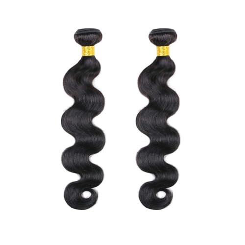 DaiMer Human Hair Bundles 16 18 Inch Body Wave Bundles 12A 100% Unprocessed Brazilian Virgin Hair Weave Bundles Body Wave 2 Bundles Human Hair Extensions Natural Color - Image 2