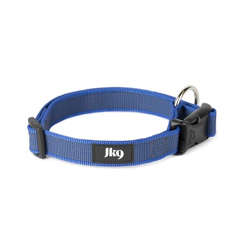 Collare K9 serie Color & Grey, 25 mm x 39-65 cm, blu-grigio