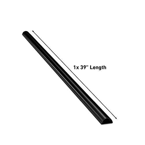 D-Line Cord Cover, Decorative Wall Cord Hider, Paintable Cable Concealer, Cable Raceway, Wire Cover, Wall Mounted Tv Wire Hider, Electrical Cable Management - 1.18In W X 0.59In H X 39In Length - Black #TOP7