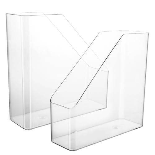 STARVAST Lot de 3 porte-revues élégants et modernes pour cahiers, magazines et dossiers jusqu'au format A4/C4, transparents