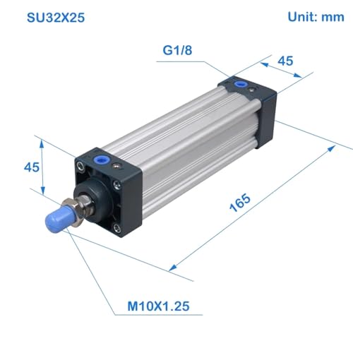 Vérin pneumatique SU32 double effet alésage 32mm course 25mm - 2