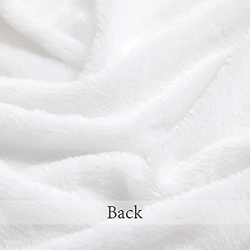 ANRODUO Pack of 2 White Throw Pillow Covers Luxury Fluffy Pillows Faux Fur Decorative Pillows Plush Cushion Case Fuzzy Mongolian Merin Style for Bed Couch Sofa Living Room Spring Decor 18x18 Inch