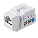 TENINYU 10-Pack RJ45 Keystone Jack Module Connector 568A/568B, Keystone Adapter Compatible Cat 6/5e/5 Connector,Cat6 Keystone Jack,RJ45 Female Connector,White