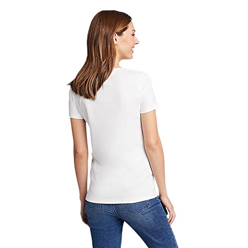 Eddie Bauer Women's Favorite Short-Sleeve V-Neck T-Shirt, White, X-Large #TOP22