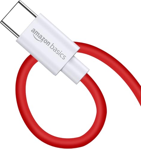 Image of amazon basics 65W Charger Cable | USB A to Type C | Fast Charging & Data Sync Cable | OnePlus Charging Cable | 1M Cable (Red)