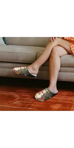 Forchrinse Christmas House Slippers for Women Men Comfortable Closed Toe Guest Slippers Reusable Spa Shoes3