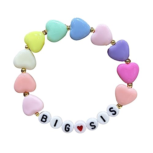 COLORFUL BLING Big Sister Beaded Bracelet Big Sis Announcement Stretch Bracelet