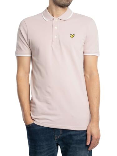 Image of Lyle & Scott SS Polo Shirts Tipped Polo Shirt X645 Pink Salt/White, XL