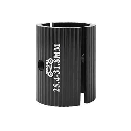 自転車ステムアダプターサイズ ハンドルバーシムサイズリデューサー ブラック 25.4-31.8 mm 黒