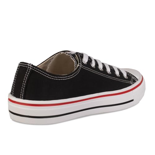 Tenis Feminino Star Casual Lona Tradicional Cano Baixo Confortável Clássico Leve (Preto, BR, Adulto,