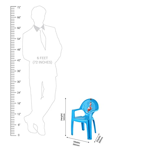 Image of Cello New Tulip Comfortable Kids Chair with Backrest for Study Chair|Play|Dining Room|Bedroom|Kids Room|Living Room|Indoor-Outdoor|Dust Free|100% Polypropylene Stackable Chairs, Blue