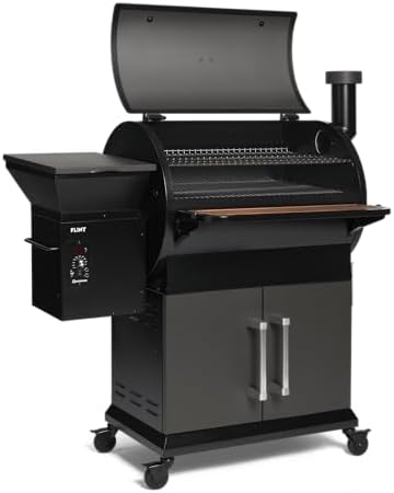 Bild 2 - BURNHARD Pelletsmoker FLINT, Räucherofen 70°C - 230°C, Pelletgrill inkl. Edelstahlroste, Holzschneidebrett, 2 Temperaturfühler und Abdeckhaube, Smoker