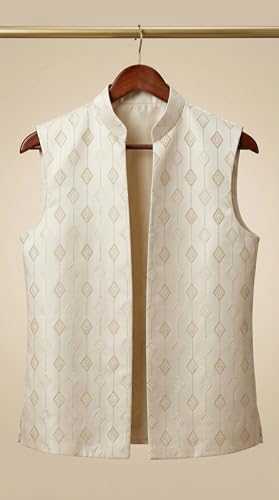 Image of AHHAAAA Kids Ethnic Cotton Silk Blend Sequin Print Indo-Western Sherwani Set for Boys 496MF