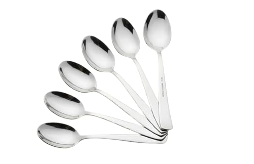 Image of VaaDream Stainless Steel Tea Spoon Set | Pack of 6 | Durable & Food-Grade Cutlery Stainless Steel Tea Spoon Set for Tea, Coffee, Sugar & Spices, Small Spoons, Silver, Thickness: 1.8mm, Length: 14.5 cm