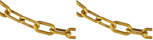 Image of Mr. Chain Plastic Barrier Chain, Gold, 2-Inch Link Diameter, 25-Foot Length (50009-25) (Pack of 2)