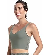 Sunzel Workout Tank for Women, Longline Padded Sports Bra Cute Crop Active Tops, Athletic Running...
