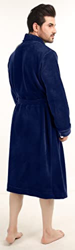 Ny Threads NYT0043 Luxurious Men'S Shawl Collar Fleece Bathrobe Long Spa Robe thumb #2