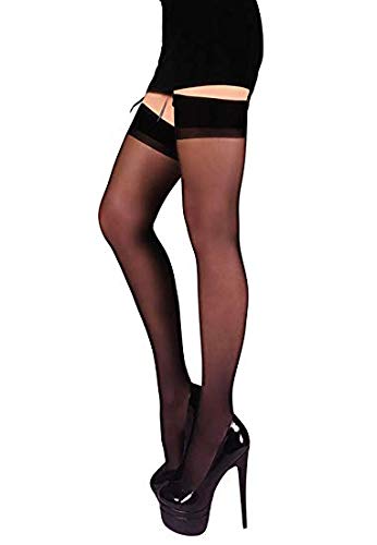 infispace Women's Full Coverage Thigh-Highs Long Nylon Black Stockings Socks-picture-16
