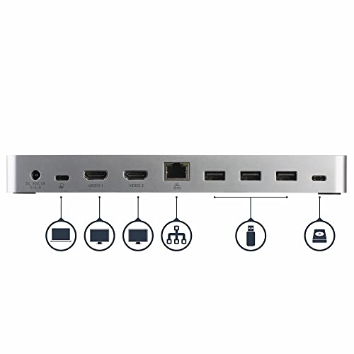 Station d'accueil USB-C double affichage MST PC portable Windows StarTech.com 60W