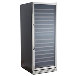 24” Wine Cooler Refrigerator, 160 Bottle Dual Zone Built-in Freestanding Wine Fridge, LED Operation Screen, Double-Layer Tempered Glass Door with Lock, Under Counter Wine Cellar