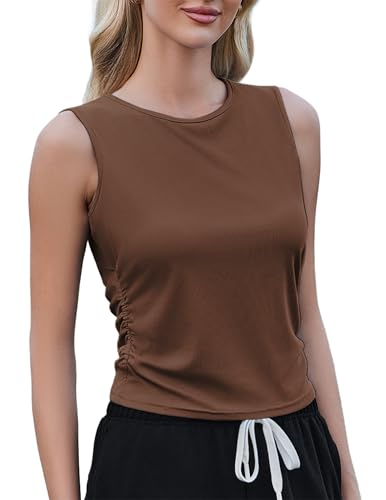 Weardear Sport Tank Tops Damen Yoga Shirt Ärmelloses Crop Top Leichte...