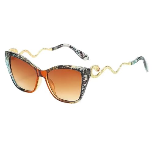 Lunettes de soleil œil de chat au design dégradé et style punk audacieux