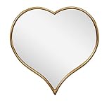 RUIDOZ 22 Inch Heart Shaped Wall Mirror with Gold Metal Frame for Girl, Heart Shape Mirror for Home