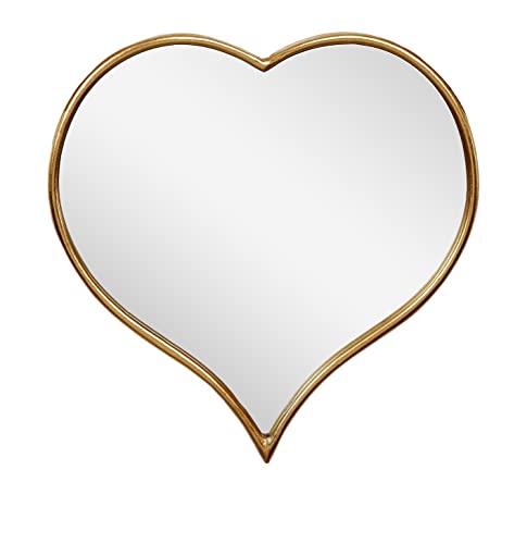 Ruidoz 22 Inch Heart Shaped Wall Mirror With Gold Metal Frame For Girl, Heart Shape Mirror For Home Decor-0974Rz #TOP5