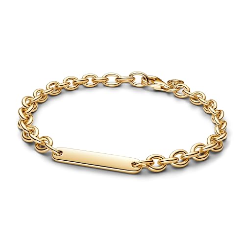 PANDORA Moments 569523C00-20 - Pulsera de plata de ley con chapado en oro de 14 quilates (20 cm), 20cm, Plata de ley, No es una piedra preciosa