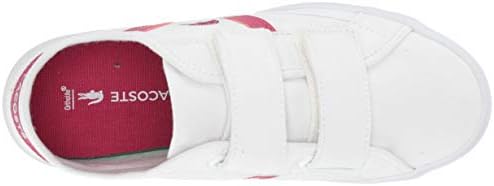Lacoste Kid's Sideline Sneaker, White/Dark Pink, 4 US Unisex Toddler | Image 4