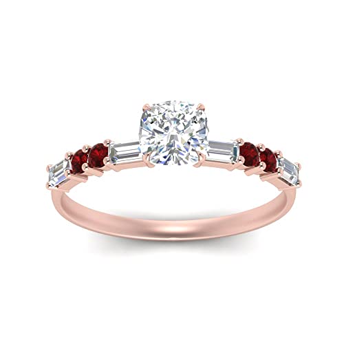 Bague de fiançailles vintage or rose coussin pour une demande en mariage mémorable