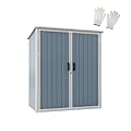 oneinmil Outdoor Storage Shed, 5x3FT Resin Shed with Floor and Lockable Doors, Waterproof Patio Storage Cabinet, Plastic Construction for Outdoor Storage