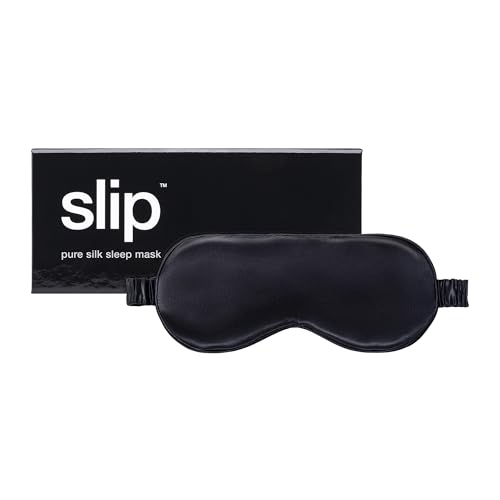 slip Pure Silk Sleep Mask - 100% Mulberry Silk Ultra Soft & Comfortable Blocks Light for Restful Sleep| Adjustable Strap for Perfect Fit Gentle on Skin & Hair (Black - 1 Count Pack of 1)