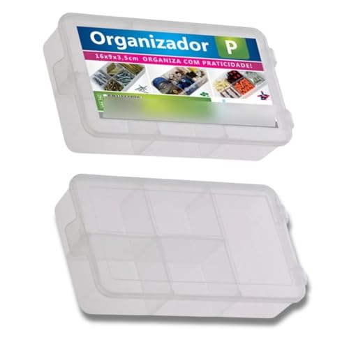 Caixa Organizadora Multiuso com 5 Compartimentos para Remédios Material de Costura Pregos Parafusos Maquiagem Bijuterias e diversos itens pequenos Estilo Maleta 16cm x 9cm x 3cm