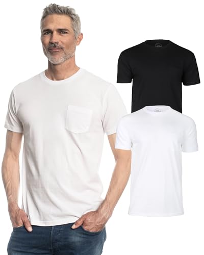 Image of True Classic Mens T-Shirts - Curved Hem or Pocket Tee, Mens Drop Cut Lounge /Sleep or Heavyweight Tshirt