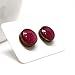 Stud Earrings, Shimmer, 10 mm, Handmade, Stainless Steel Posts for Sensitive Ears Stud for Women Men Girls (Deep Garnet Shimmer)