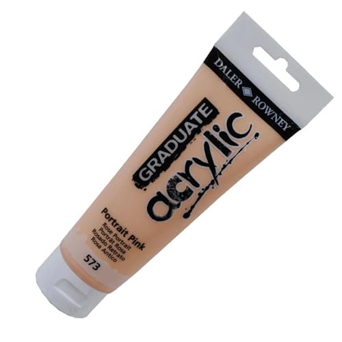 Daler-Rowney Graduate Acrylic Paint, Plastic Tube, 4oz - 120 ml, Peach Pink