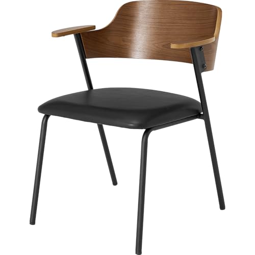 11350 ハイバック可動肘ポリッシュ脚ワークチェア　OAチェア Amazon.co.jp: 萩原 ダイニングチェア 単品 肘付き ハーフアーム