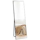 HORLIMER Lustro o pełnej długości 150 x 41 cm, czarne, stojące lub ścienne