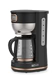 Muse Kaffeeautomat MS-220 BC | mit Glaskanne, analoge Anzeige für Warmhaltung, 10 Tassen Fassungsvermögen, Retro, matt, schwarz