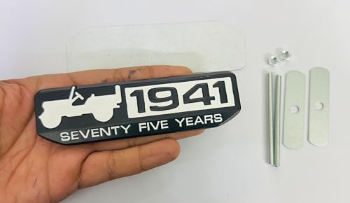Image of Emblems for Car & Bike Metal Lo.go and Grill Me.tal Lo.go, Auto Accessories for Car Emblem 3D Badge Auto Racing Sport Sticker Grand Tourer Decal. (1941 Black White Grill Sticker)