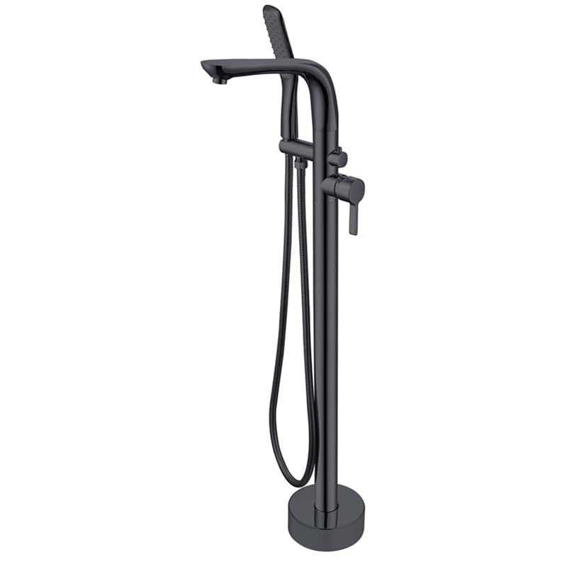 Remplisseur de baignoire autoportant de luxe en laiton massif avec jet cascade