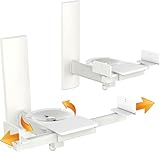 RICOO Supporto altoparlanti parete LH023-W Girevole Inclinabile Braccio muro Wall Mount casse altoparlante WLAN airplay Speaker Bianco 2 pezzi