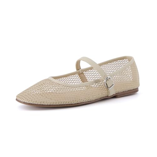 CUSHIONAIRE Women's Muse Mesh Flat +Memory Foam and Wide Widths Available